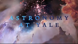 astronomy at yale title on background with nebula and stars.