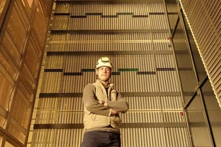 Tyler Stokes inside experiment.