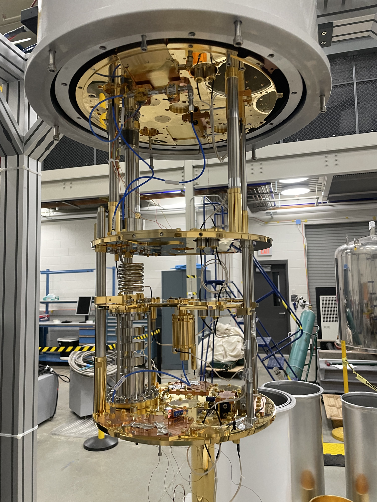 ALPHA during a recent cooldown. Image courtesy of Mike Jewell. Experimental equipment in Wright Lab