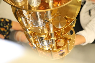 Inside HAYSTAC axion dark matter experiment instrument.