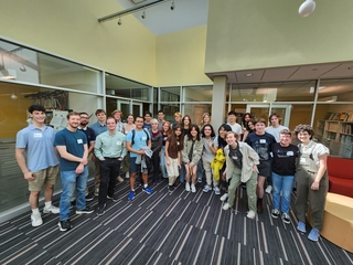 Group of 2024 Summer Program Students posing for a picture at Wright Lab.