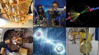 collage of 6 quantum sensing research experiments at Wright Lab.