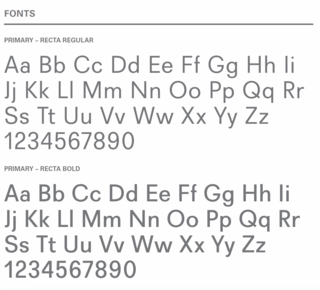 Examples of the Recta Font for Wright Lab.