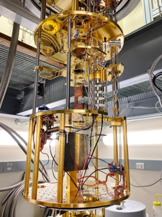 Inside of HAYSTAC fridge at Wright Lab.